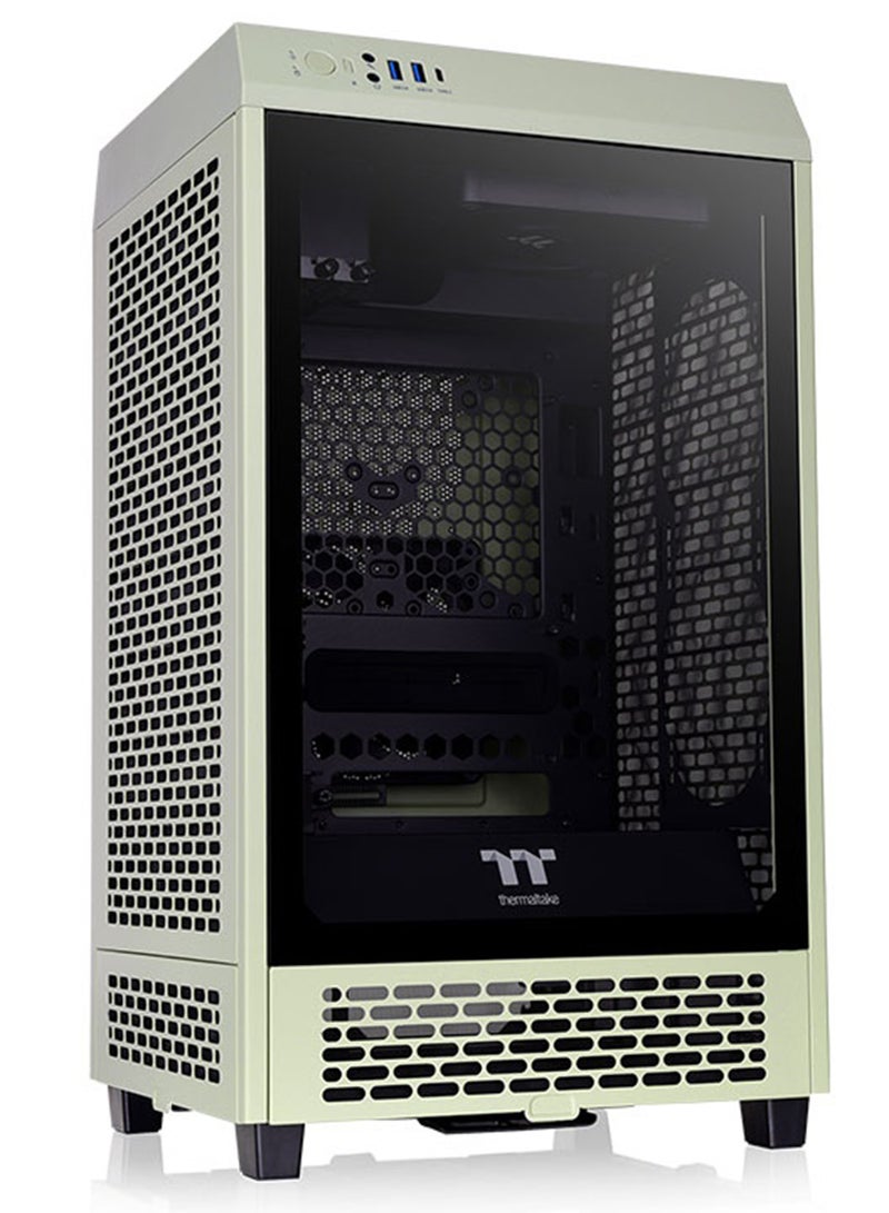Thermaltake The Tower 200 Matcha Green Mini Computer Case, SPCC+Tempered Glass Material, Supports Up to 280mm Radiator, Up to 4 Fans Support, Removable Dust Filter, Matcha Green | CA-1X9-00SEWN-00 Matcha Green  - Image 3