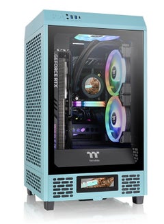 Thermaltake The Tower 200 Turquoise Mini Computer Case, SPCC+Tempered Glass Material, Supports Up to 280mm Radiator, Up to 4 Fans Support, Removable Dust Filter, Turquoise | CA-1X9-00SBWN-00 Turquoise  - Image 1