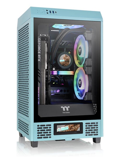 The Tower 200 Turquoise Mini Computer Case, SPCC+Tempered Glass Material, Supports Up to 280mm Radiator, Up to 4 Fans Support, Removable Dust Filter, Turquoise | CA-1X9-00SBWN-00 Turquoise
