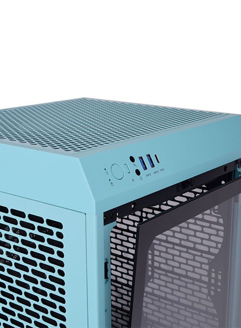 The Tower 200 Turquoise Mini Computer Case, SPCC+Tempered Glass Material, Supports Up to 280mm Radiator, Up to 4 Fans Support, Removable Dust Filter, Turquoise | CA-1X9-00SBWN-00 Turquoise