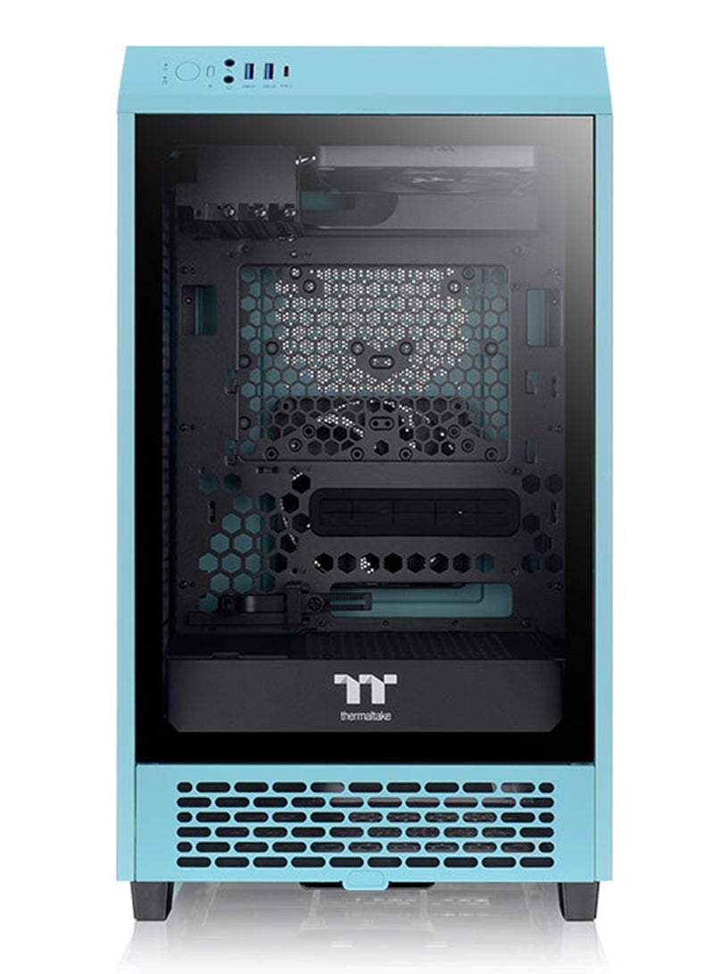 The Tower 200 Turquoise Mini Computer Case, SPCC+Tempered Glass Material, Supports Up to 280mm Radiator, Up to 4 Fans Support, Removable Dust Filter, Turquoise | CA-1X9-00SBWN-00 Turquoise