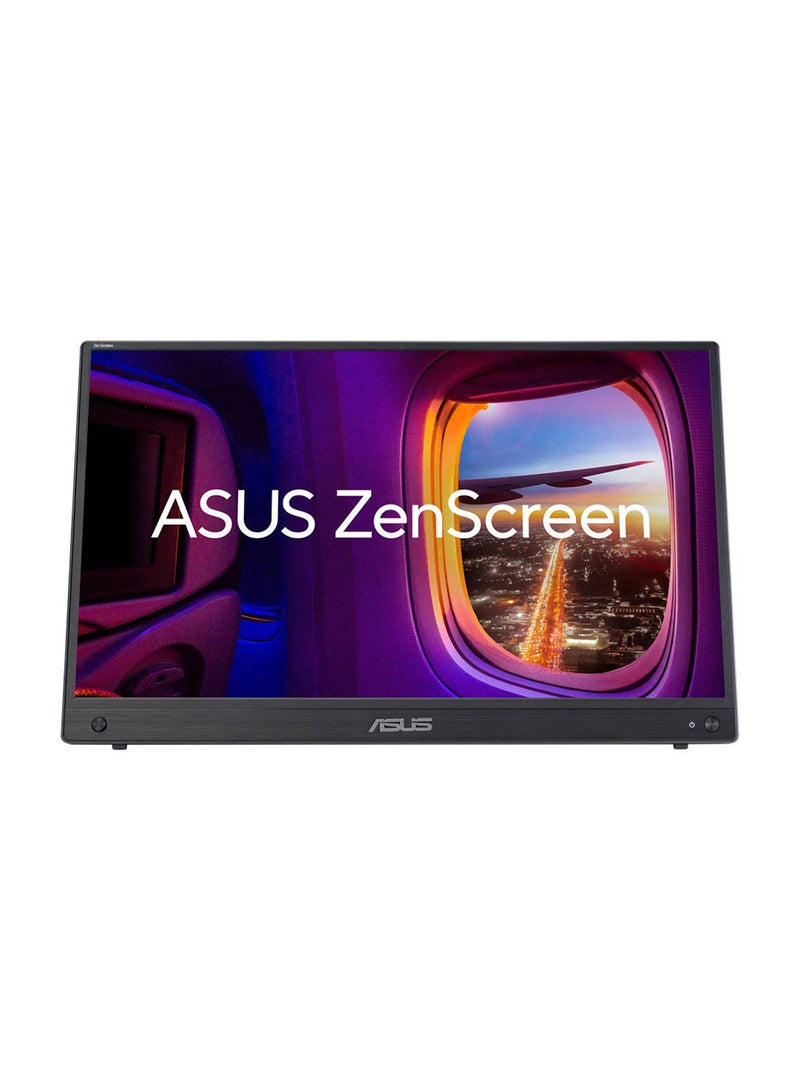 ASUS - ZenScreen MB16AHG portable monitor — 16 inch (15.6 inch viewable) FHD (1920 x 1080), IPS, 144Hz, USB-C, Mini-HDMI, Freesync Premium™, Ergo kickstand, Tripod socket, Flicker Free, Low Blue Light Black - Image 1
