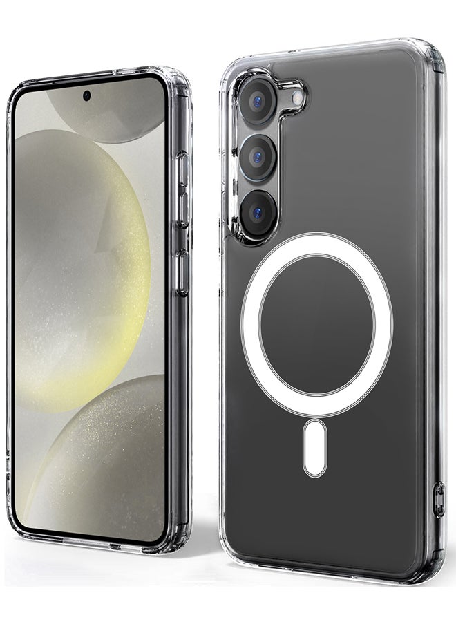 MARGOUN - Samsung Galaxy S24 Plus Case Translucent TPU Bumper Shockproof Phone Cover With Built-In Magnet Non-Yellowing Case Cover Compatible With MagSafe Clear - Image 1