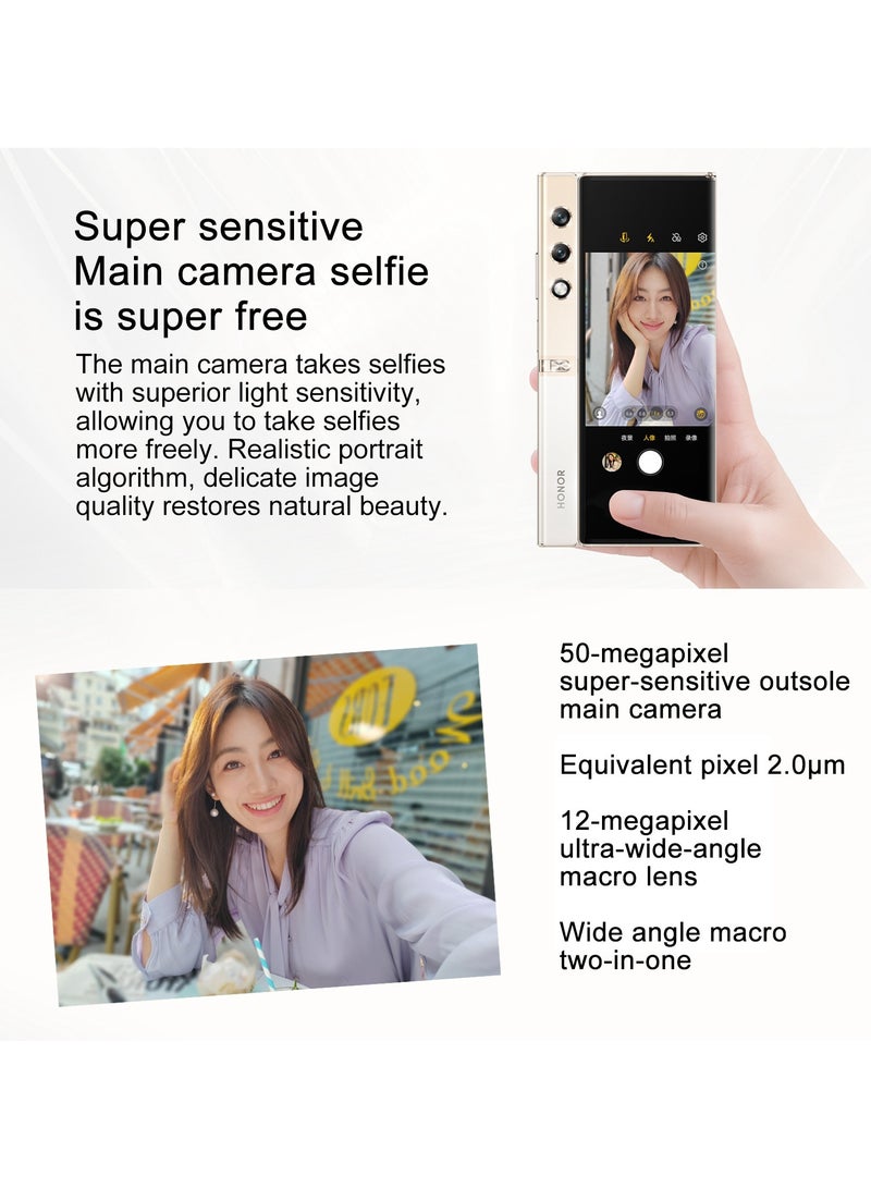 Honor - V Purse 5G, 16Gb+256Gb, Side Fingerprint, 7.71 Inch + 6.45 Inch MagicOS 7.2 Qualcomm Snapdragon 778G Octa Core, Network: 5G, OTG, NFC, Black Chinese Version - Image 1