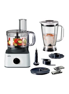 8-In-1 Food Processor System With 2 Speed Button And Pulse/Chop/Slice/Grate/Whisk/Puree 2.1 L 750 W FP0132WH White - pnsku/N70039915V/45/_/1710095649/ac3c4732-4644-4862-b027-f0bcc33cab61