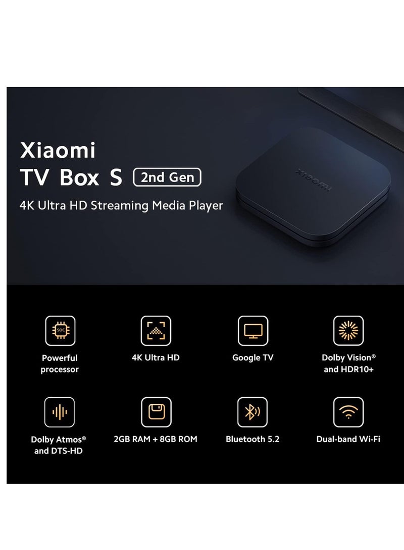 شاومي مشغل الوسائط جوجل تي في بوكس اس الجيل الثاني 4K الترا اتش دي، اسود - Image 4