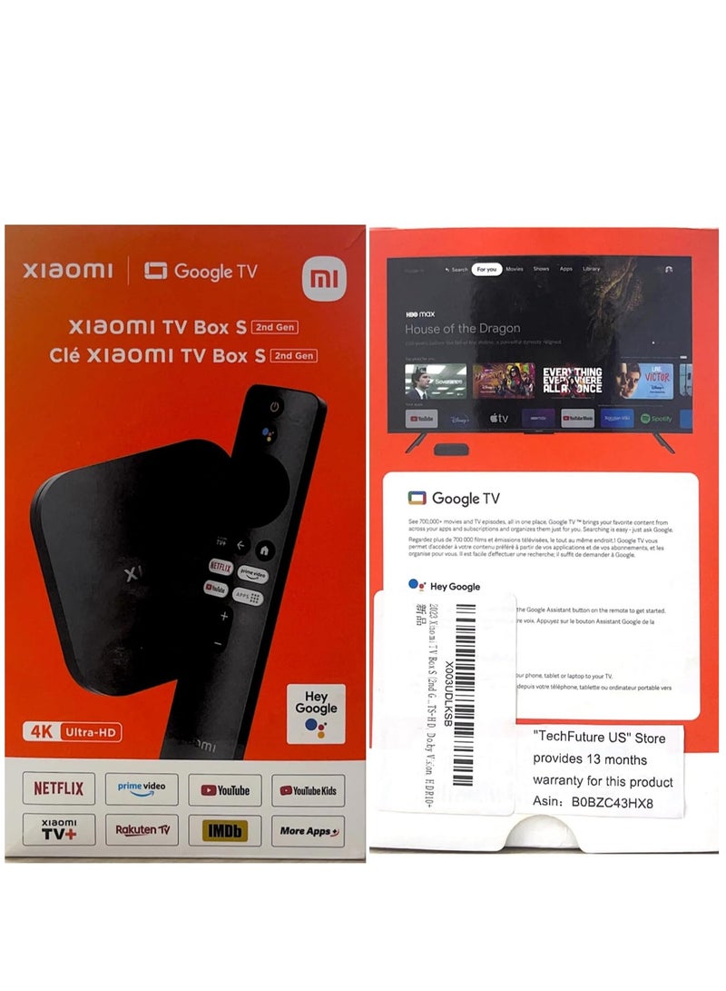 شاومي مشغل الوسائط جوجل تي في بوكس اس الجيل الثاني 4K الترا اتش دي، اسود - Image 2