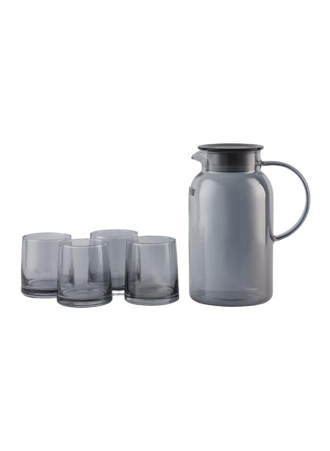 رويال فورد طقم إبريق ومجموعة أكواب مكون من 5 قطع | يتضمن إبريق سعة 1800 مل و4 أكواب سعة 260 مل مع غطاء - Image 2
