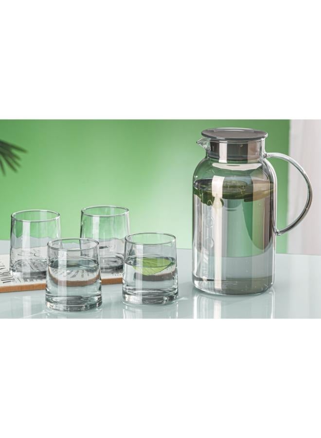 رويال فورد طقم إبريق ومجموعة أكواب مكون من 5 قطع | يتضمن إبريق سعة 1800 مل و4 أكواب سعة 260 مل مع غطاء - Image 1