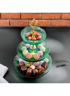 3 Tier Candy Tray With Zinc Alloy Stand Glass Dessert Centerpiece Suitable For Serving Storing Showcasing Candies Gold 43.5x5x24.5cm - pnsku/N70039927V/45/_/1705899643/52363d32-12dc-41b6-95bd-1996d6329b69