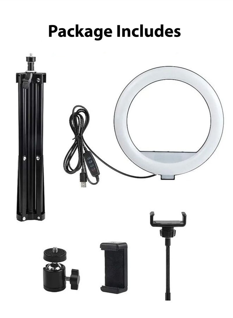 توشيونيكس 12 بوصة LED التصوير الدائري ضوء دائرة استوديو صورة شخصية ضوء عكس الضوء مع حامل ثلاثي القوائم 2.1 متر حامل ثلاثي القوائم عن بعد وحامل الهاتف المحمول لكاميرا الماكياج والتصوير الفوتوغرافي يوتيوب فيديو TikTok Vlog Live Stream  - Image 5