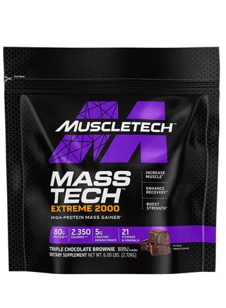 MuscleTech, Mass Tech Extreme 2000, Triple Chocolate Brownie, 6 Lbs 2.72 Kg - pnsku/N70039989V/45/_/1705910471/f1915c30-c523-4475-818d-8e98c9a5d2d2