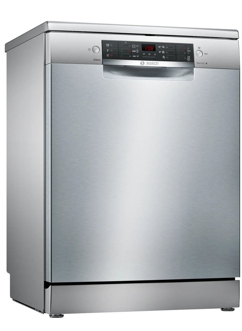 Series 4, free-standing dishwasher, 12 persons, 60 cm, inox 9.5 L SMS46JI01V Silver - pnsku/N70040021V/45/_/1705917626/990835f6-afa9-4e5e-a065-df2e94553e6e