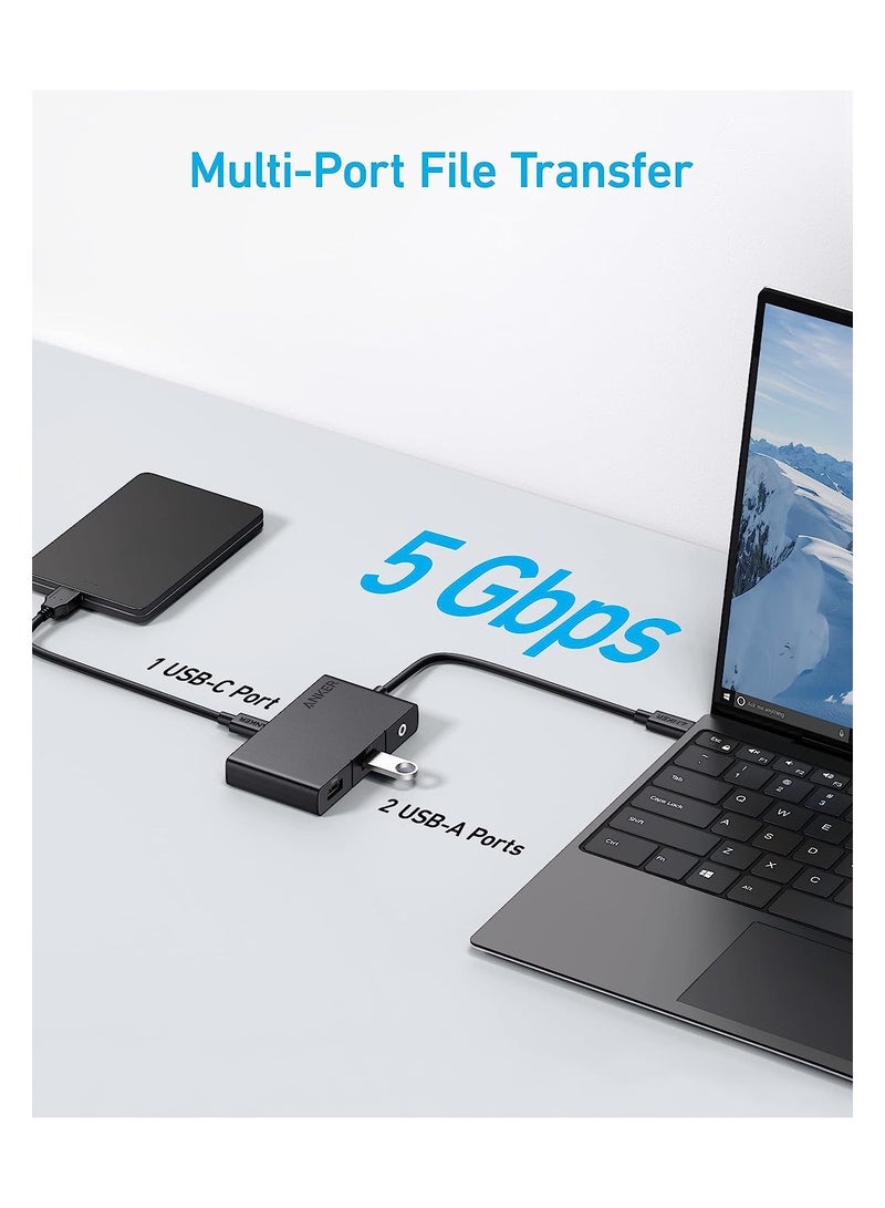 Anker - USB C Hub, 332 USB-C Hub (5-in-1, 4K HDMI) with 100W Power Delivery, 4K@30Hz HDMI Display, 5Gbps USB-C and USB-A Data Ports for MacBook, iPad, Lenovo, Dell, HP Laptops, and More () Black - Image 1