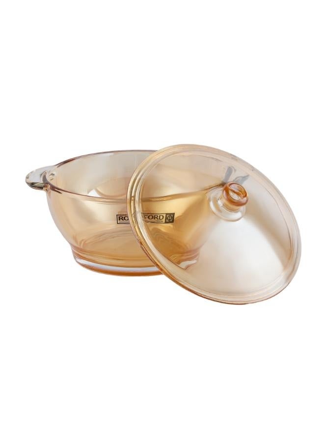 Royalford Round Glass Bowl With Lid Borosilicate Pot Side Handles Perfect For Preparing And Serving Cold Hot Food Clear 16x9x16.5cm  - Image 4