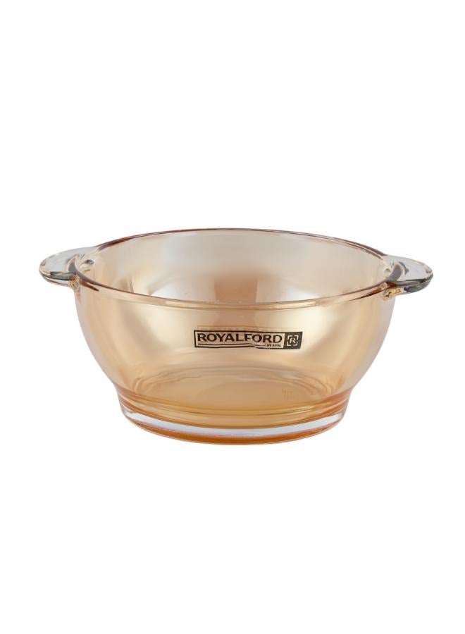 Royalford Round Glass Bowl With Lid Borosilicate Pot Side Handles Perfect For Preparing And Serving Cold Hot Food Clear 16x9x16.5cm  - Image 5