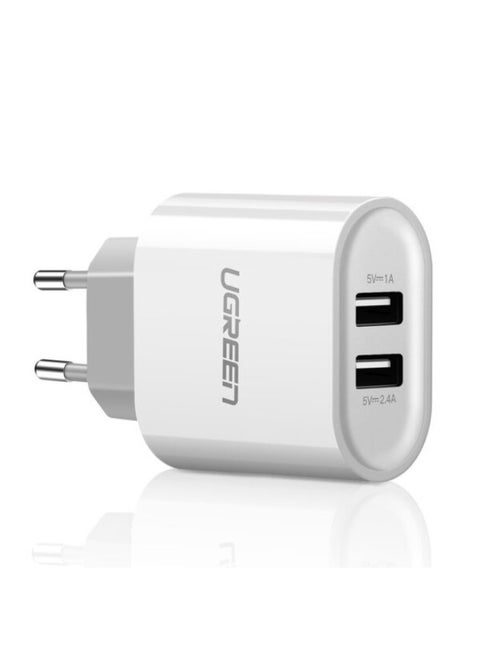 UGREEN 20384 3.4A Dual USB Multiple Protection Charger White