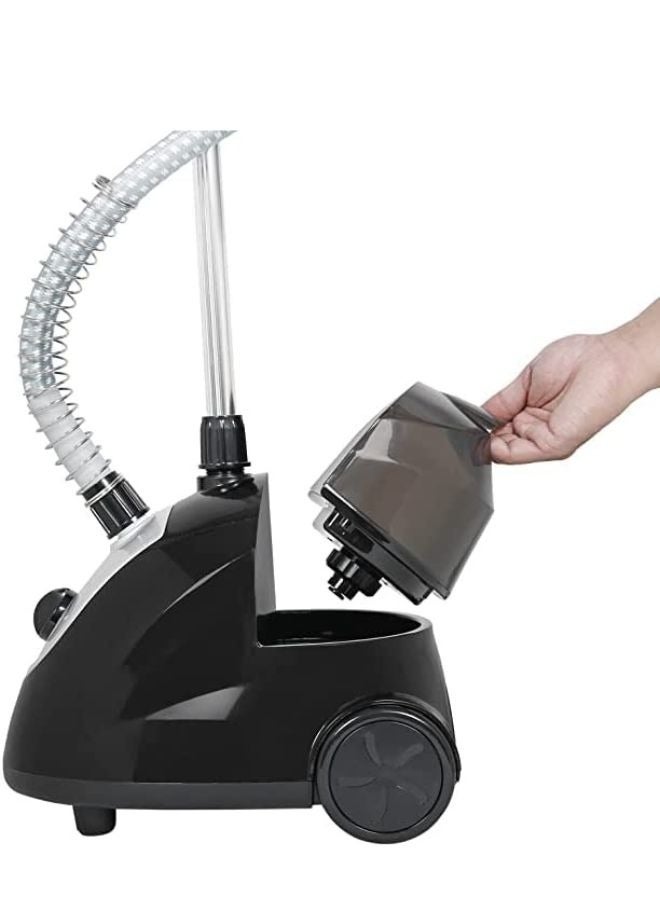 KHIND Garment Steamer 1800W 1.8L, 2-in-1 Adjustable Poles, Stainless Steel Soleplate, Fast Heat-Up, Powerful Wrinkle Remover & Clothes Refresher for Delicate Fabric 1 Year Warranty. 1.6 L 1800 W GS1818SB Black  - Image 2