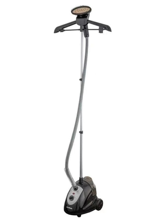 KHIND Garment Steamer 1800W 1.8L, 2-in-1 Adjustable Poles, Stainless Steel Soleplate, Fast Heat-Up, Powerful Wrinkle Remover & Clothes Refresher for Delicate Fabric 1 Year Warranty. 1.6 L 1800 W GS1818SB Black  - Image 1