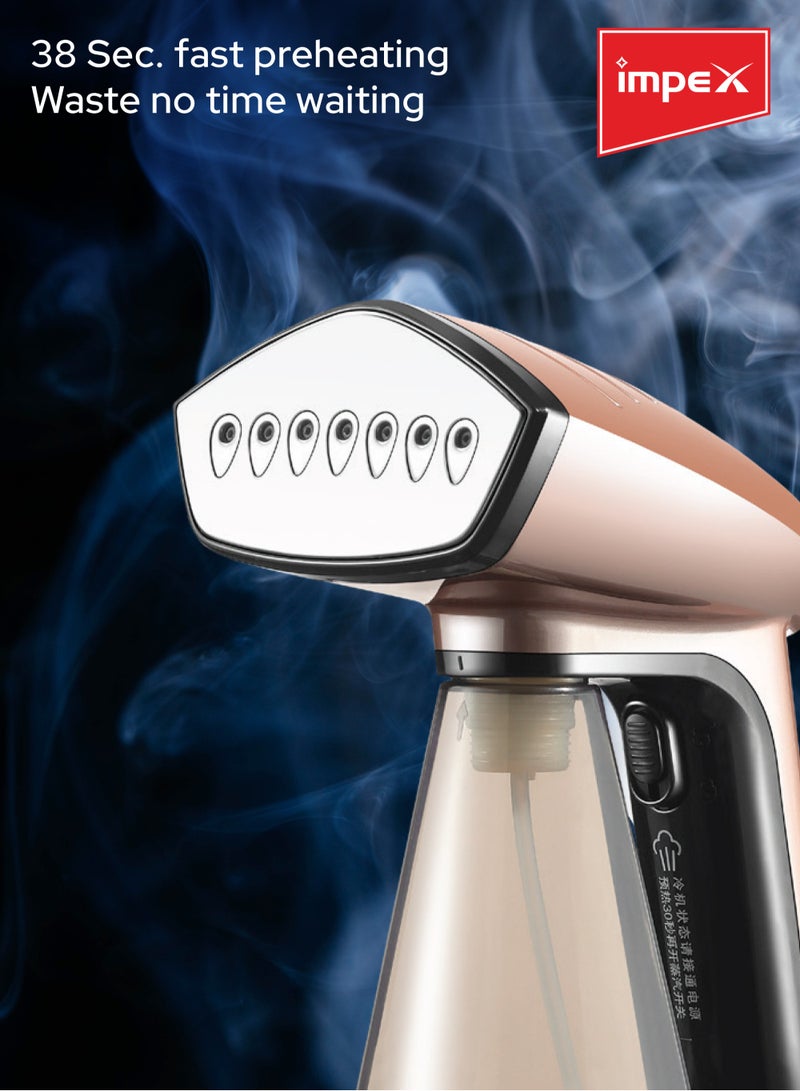 Impex Handheld, Portable Garment Steamer With Handheld Steam Iron, Quick Heat, Perfect For All Types Of Clothes 260 ml 1640 W GSM 6014 Ivory  - Image 5