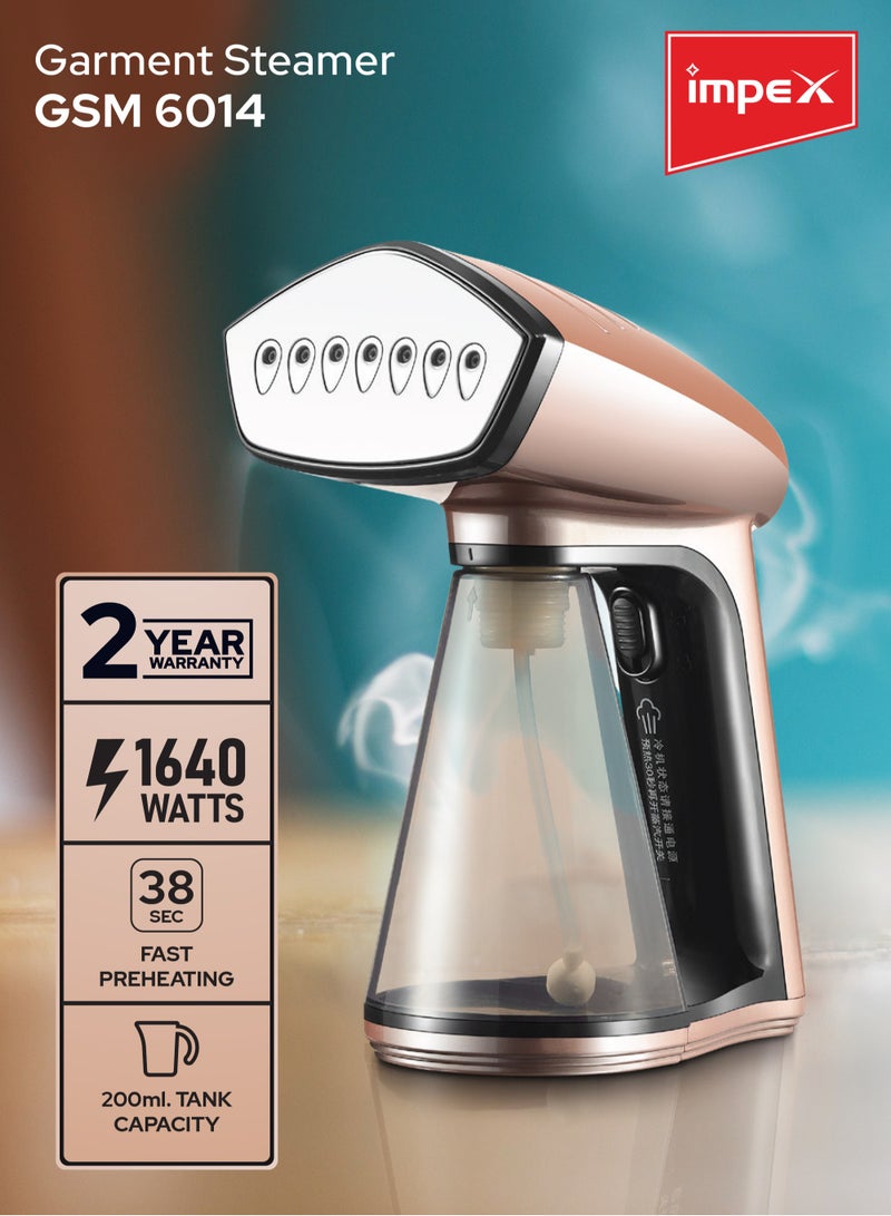 Impex Handheld, Portable Garment Steamer With Handheld Steam Iron, Quick Heat, Perfect For All Types Of Clothes 260 ml 1640 W GSM 6014 Ivory  - Image 2