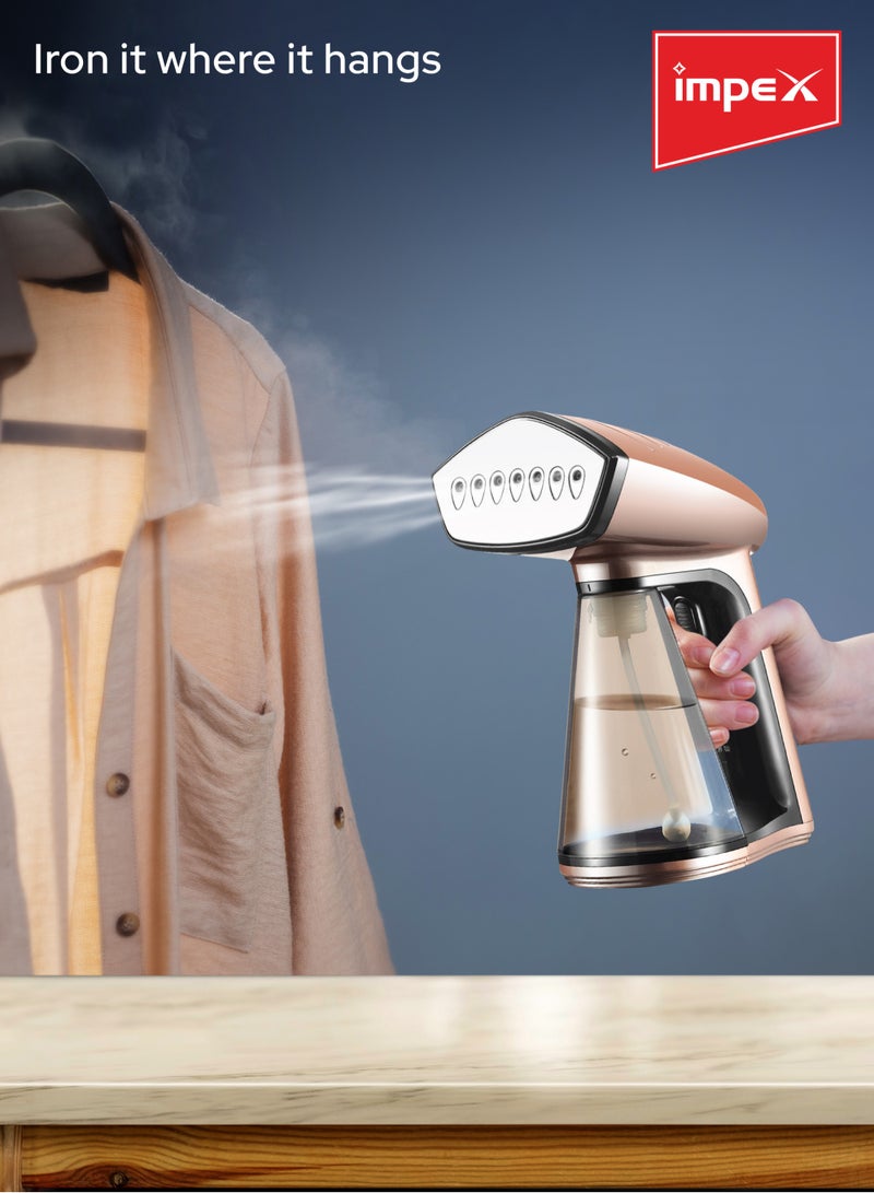 Impex Handheld, Portable Garment Steamer With Handheld Steam Iron, Quick Heat, Perfect For All Types Of Clothes 260 ml 1640 W GSM 6014 Ivory  - Image 4