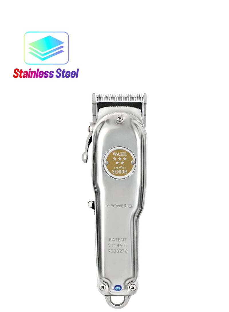 Wahl Professional 5 Star Senior Clipper Metal | Cord-Cordless | 3 Attachment Combs | Surgical Blade | 3 Pin - GCC Silver - Image 1