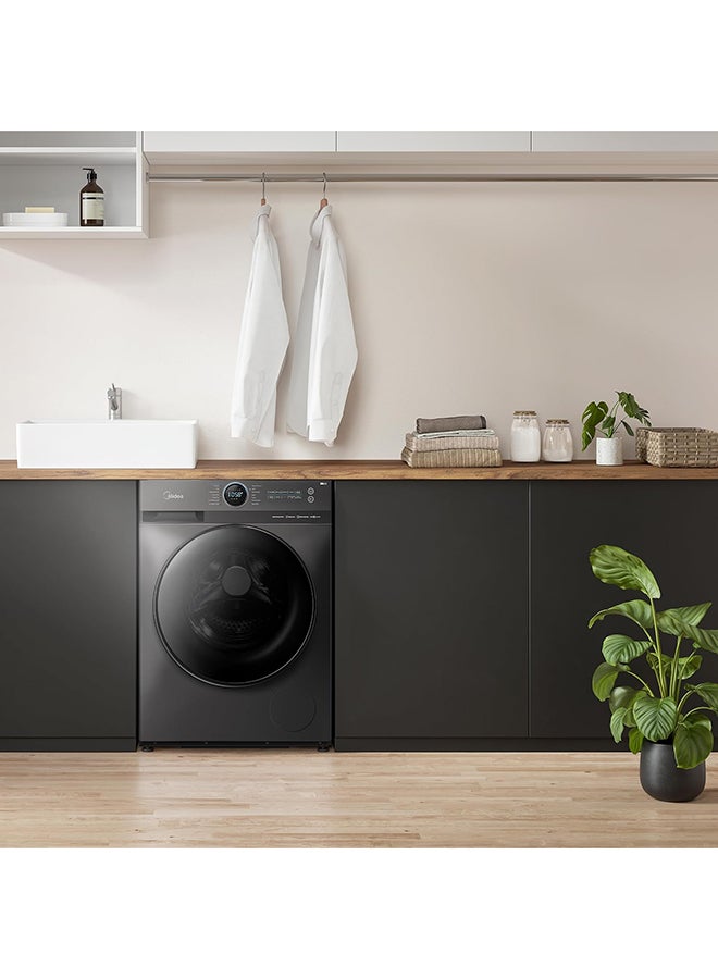 Midea - 12/8 KG Smart Washer Dryer With BLDC Inverter Motor, 1400 RPM, Fully Automatic Front Load Washing And Drying Duo Wi-Fi Machine, 16 Programs-Allergy/Steam Care/Auto Clean 2000 W MF200D120WBT-GCC Titanium - Image 1