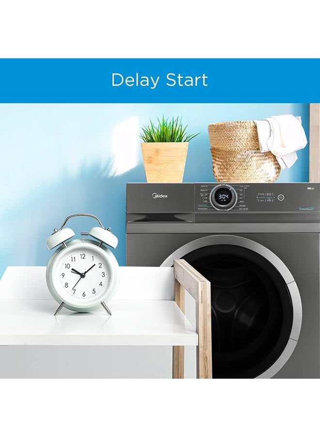 Midea - Front Load Washing Machine With BLDC Inverter Motor, 1400 Rpm, 15 Programs, Fully Automatic Washer With Lunar Dial, Integrated Digital Control-LED Display 12 kg 2000 W MF200W120WBT-GCC Titanium - Image 1