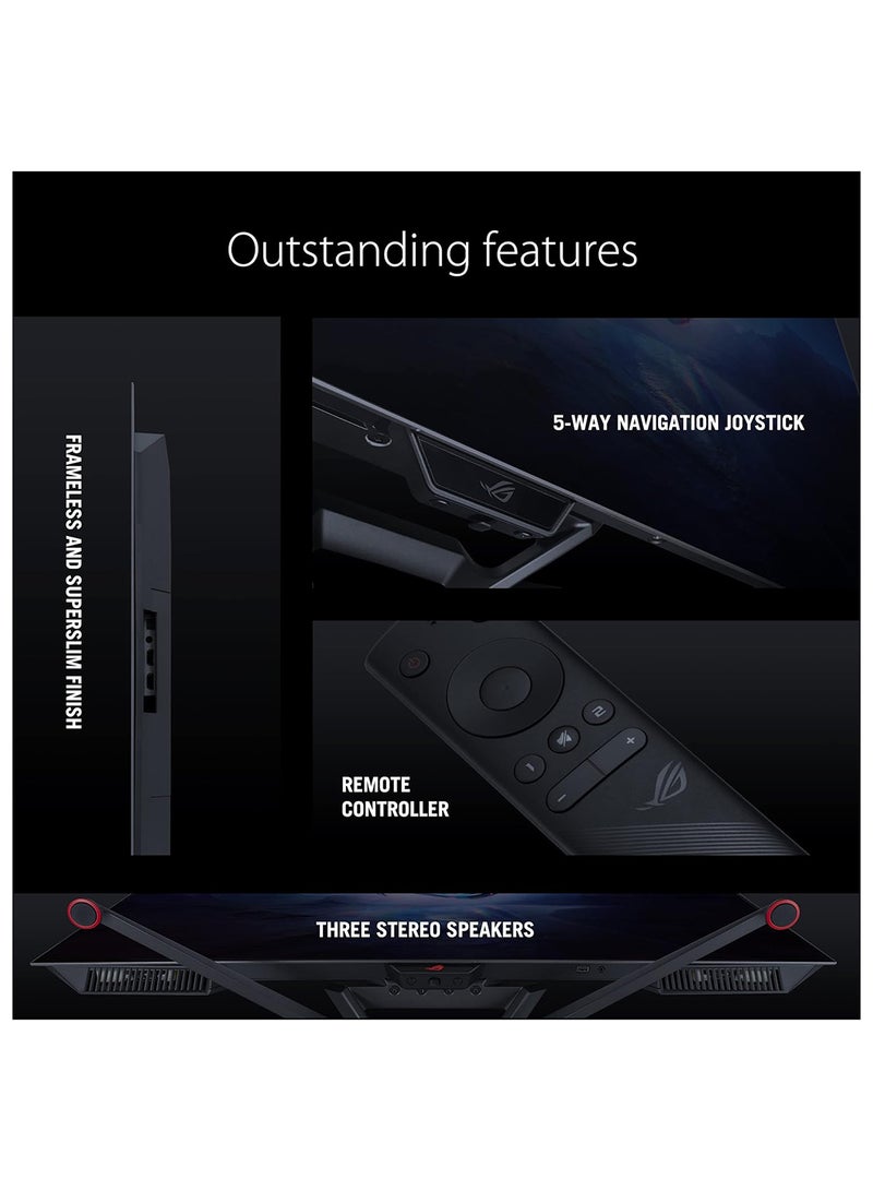 ROG Swift OLED PG42UQ gaming monitor – 41.5-inch 4K, OLED, 138Hz (OC), 0.1 ms(GTG), G-SYNC compatible, anti-glare, custom heatsink, uniform brightness, 98% DCI-P3, HDMI 2.1, DisplayPort 1.4 Black