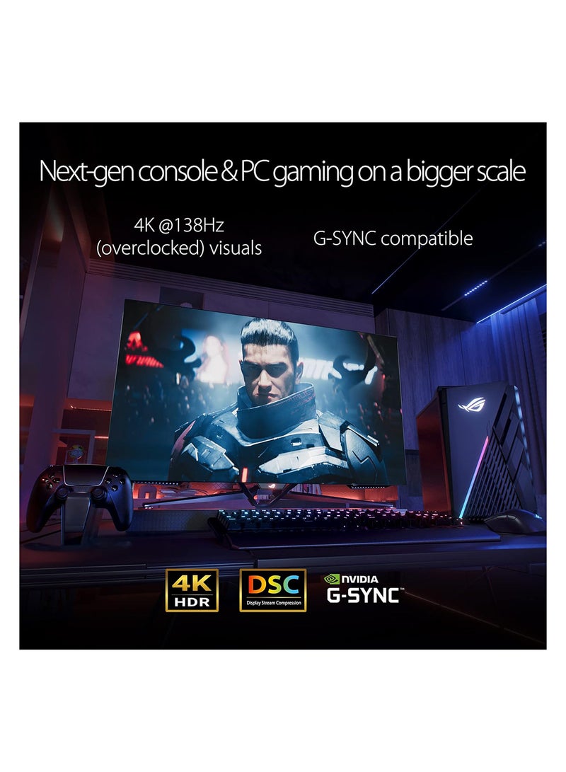 ROG Swift OLED PG42UQ gaming monitor – 41.5-inch 4K, OLED, 138Hz (OC), 0.1 ms(GTG), G-SYNC compatible, anti-glare, custom heatsink, uniform brightness, 98% DCI-P3, HDMI 2.1, DisplayPort 1.4 Black