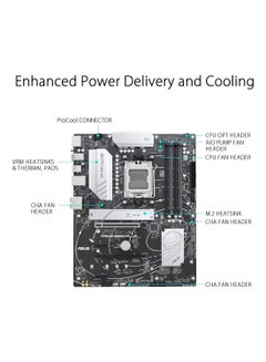 ASUS Prime B650-PLUS AMD B650 (Ryzen 7000) ATX Motherboard, DDR5, PCIe 5.0 M.2,2.5Gb Ethernet, DisplayPort, HDMI, USB 3.2 Gen 2 Type-C, Front USB 3.2 Gen 1 Type-C, BIOS Flashback, USB4 Support Black  - Image 2