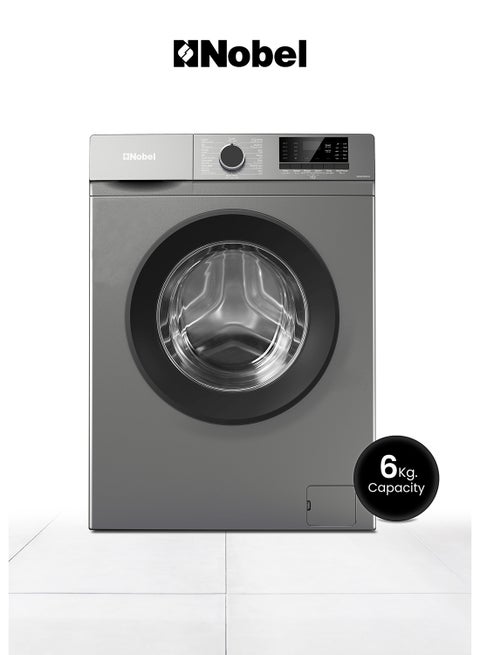 Front Load Washer: 6 Kg Capacity, 1000 RPM, LED Display, Stainless Steel Drum - Advanced Laundry Excellence At 1950W 9 L 9 L NWM760RHS Dark Silver