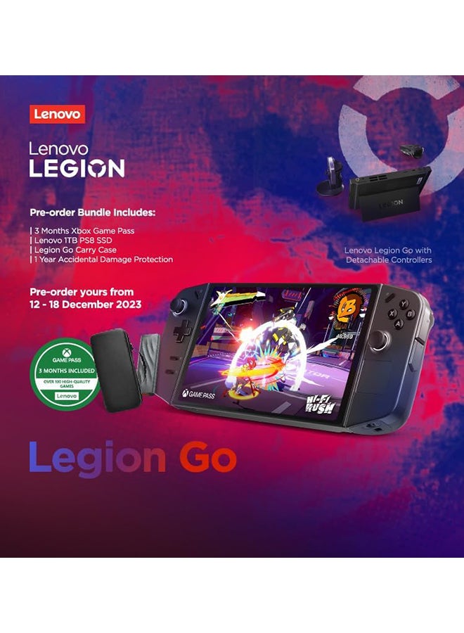 Lenovo - Legion Go, Handheld Gaming, AMD Ryzen Z1 Extreme Processor, 16GB RAM, 512GB SSD Storage, Integrated AMD Radeon Graphics, 8.8"WQXGA 144Hz Display, Windows 11 - Image 1