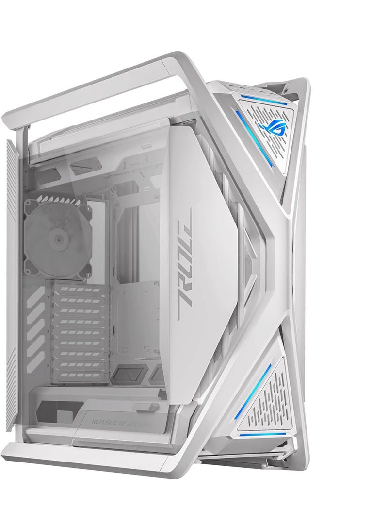ASUS ROG Hyperion GR701 E-ATX PC Case, Tempered Glass Side Panels, Up to 420mm Dual Radiator, 4*140mm Fans, Metal GPU Holder, Compnent Storage, ARGB Fan Hub, 60W Fast Charging, 90DC00F3-B39000 White  - Image 1