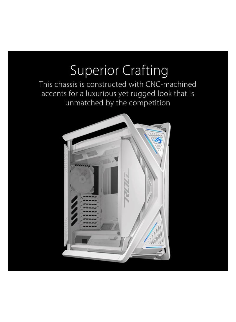 ASUS ROG Hyperion GR701 E-ATX PC Case, Tempered Glass Side Panels, Up to 420mm Dual Radiator, 4*140mm Fans, Metal GPU Holder, Compnent Storage, ARGB Fan Hub, 60W Fast Charging, 90DC00F3-B39000 White  - Image 2