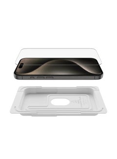 belkin Screenforce Ultraglass 2 Treated Iphone 15 Pro Screen Protector, Scratch-Resistant, 9H Hardness Tested Glass With Slim Design, Includes Easy Align Tray For Bubble-Free Application Clear  - Image 2