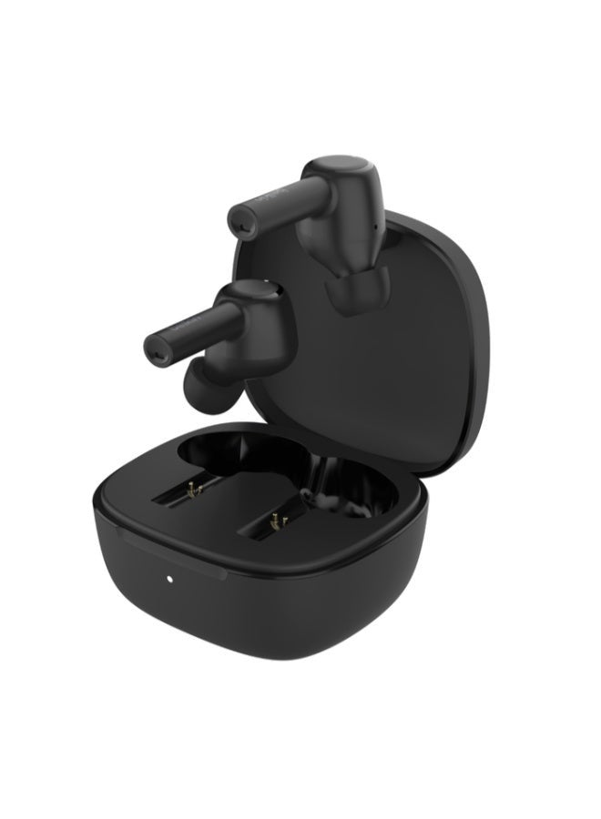 belkin SoundForm Pulse True Wireless Bluetooth Earbuds Hybrid Noise Cancelling, 6x Microphones, 35Hrs Playtime, Touch Controls, Stylish W/ Great Sound, Wireless Charging, IPX5 Rating Black  - Image 2