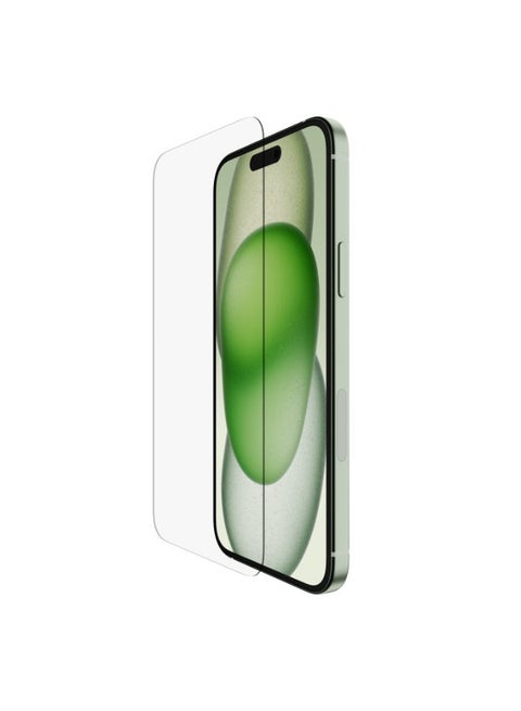 Screenforce Ultraglass 2 Treated Iphone 15 Plus Screen Protector, Scratch-Resistant, 9H Hardness Tested Glass With Slim Design, Includes Easy Align Tray For Bubble-Free Application Clear