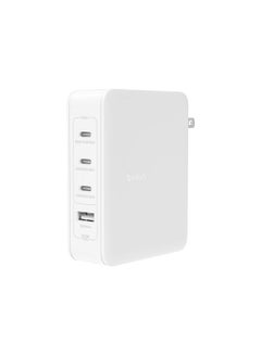 بيلكين شاحن GaN سريع PD 140 وات 3 منافذ USB-C و1 منفذ USB-A متعدد المنافذ، طاقة ذكية، لأجهزة iPhone وiPad وMacBooks وAndroid وSamsung وSurface والكمبيوتر الشخصي وأجهزة الكمبيوتر المحمولة، ومقابس المملكة المتحدة والاتحاد الأوروبي والولايات المتحدة للسفر  - Image 1
