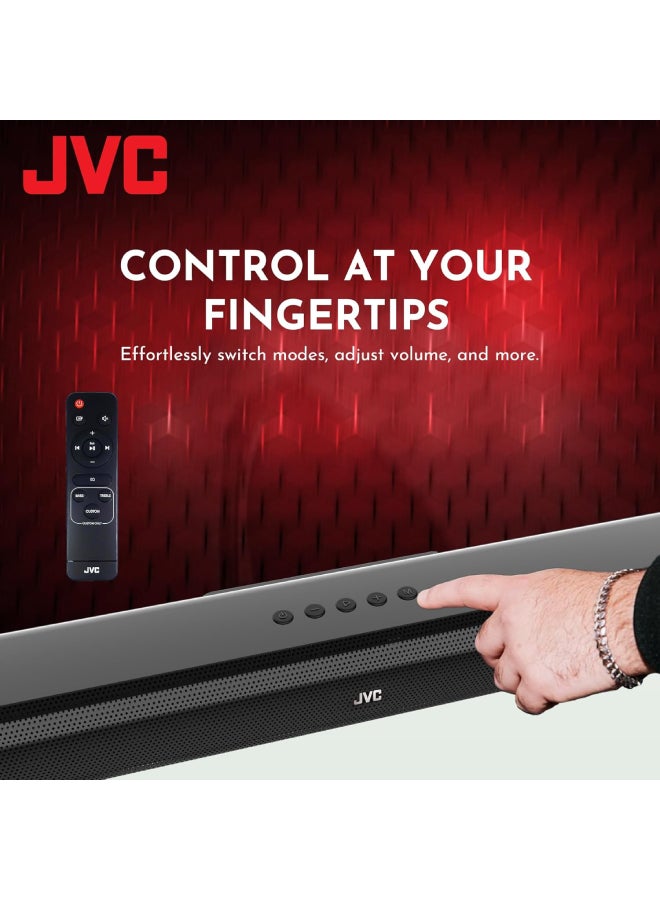 JVC - 2.0CH Soundbar Plus Bluetooth, Usb, Fm Radio With 600W PMPO TH-N322B Black - Image 1