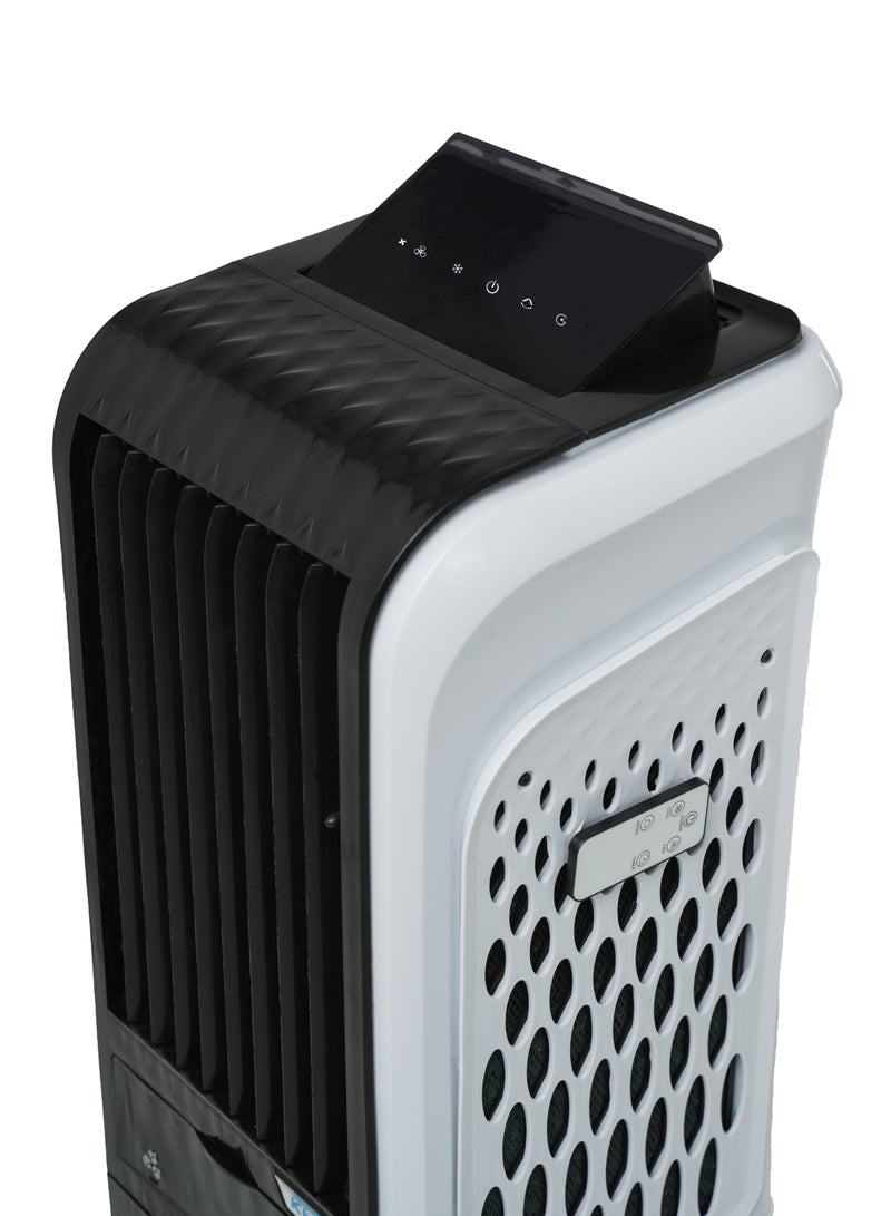 Frosty-3D Air Cooler With Remote, 3 Sided Honeycomb Cooling Pads, Activated Silver Cation For Fresher Air, Pop-Up Touchscreen Control 30 L 45 W Frosty 3D Black/White