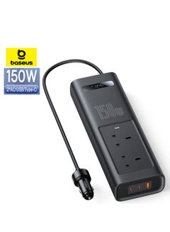 150W Car Power Inverter, DC 12/24V To 220V AC Car Inverter,1* QC3.0 USB 2* PD Type-C Ports Charger Adapter Car Plug Converter With Switch And Current LED Screen, Suitable For Cars, SUV And Truck Black