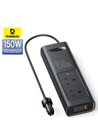 150W Car Power Inverter, DC 12/24V To 220V AC Car Inverter,1* QC3.0 USB 2* PD Type-C Ports Charger Adapter Car Plug Converter With Switch And Current LED Screen, Suitable For Cars, SUV And Truck Black - pnsku/N70040655V/45/_/1706067108/6c78e51f-73fd-4201-b07e-709d54b9daa6