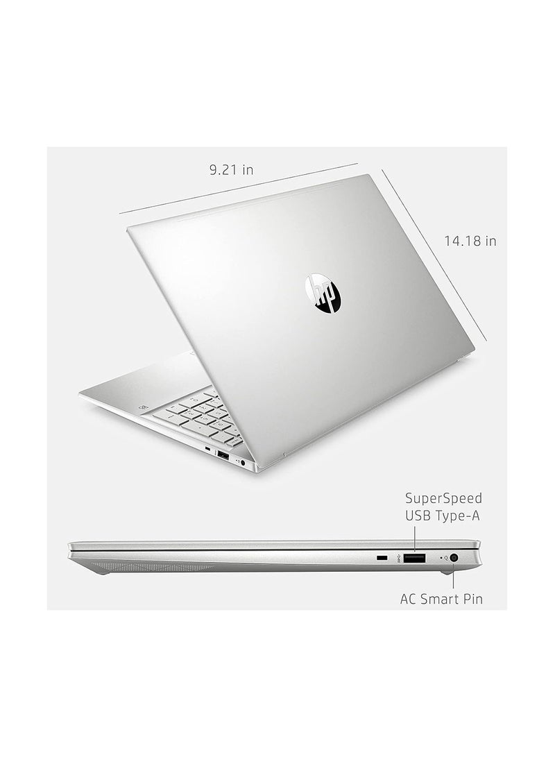 HP - Pavilion 15 (Upgraded Version) Laptop With 15.6-Inch FHD Display, Core i7-1255U Processor/32GB RAM/1TB SSD/Intel Iris XE Graphics/Windows 11 Pro + USB 3.0 Extension Cable English Natural Silver - Image 1