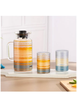 Glance 1L Borosilicate Multipurpose Jug With 4 Pc Set Of 295 Ml Vision Glass, Water Jug With Handle, Jug For Dining Table, Glass Pitcher, Transparent - pnsku/N70040665V/45/_/1706068852/ae7cad73-1c65-4895-bbd6-8c2d1967bb88