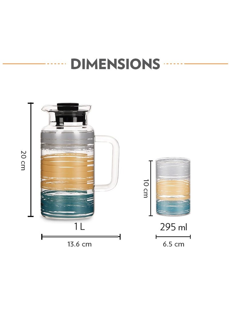 BOROSIL Glance 1L Borosilicate Multipurpose Jug With 4 Pc Set Of 295 Ml Vision Glass, Water Jug With Handle, Jug For Dining Table, Glass Pitcher, Transparent  - Image 5