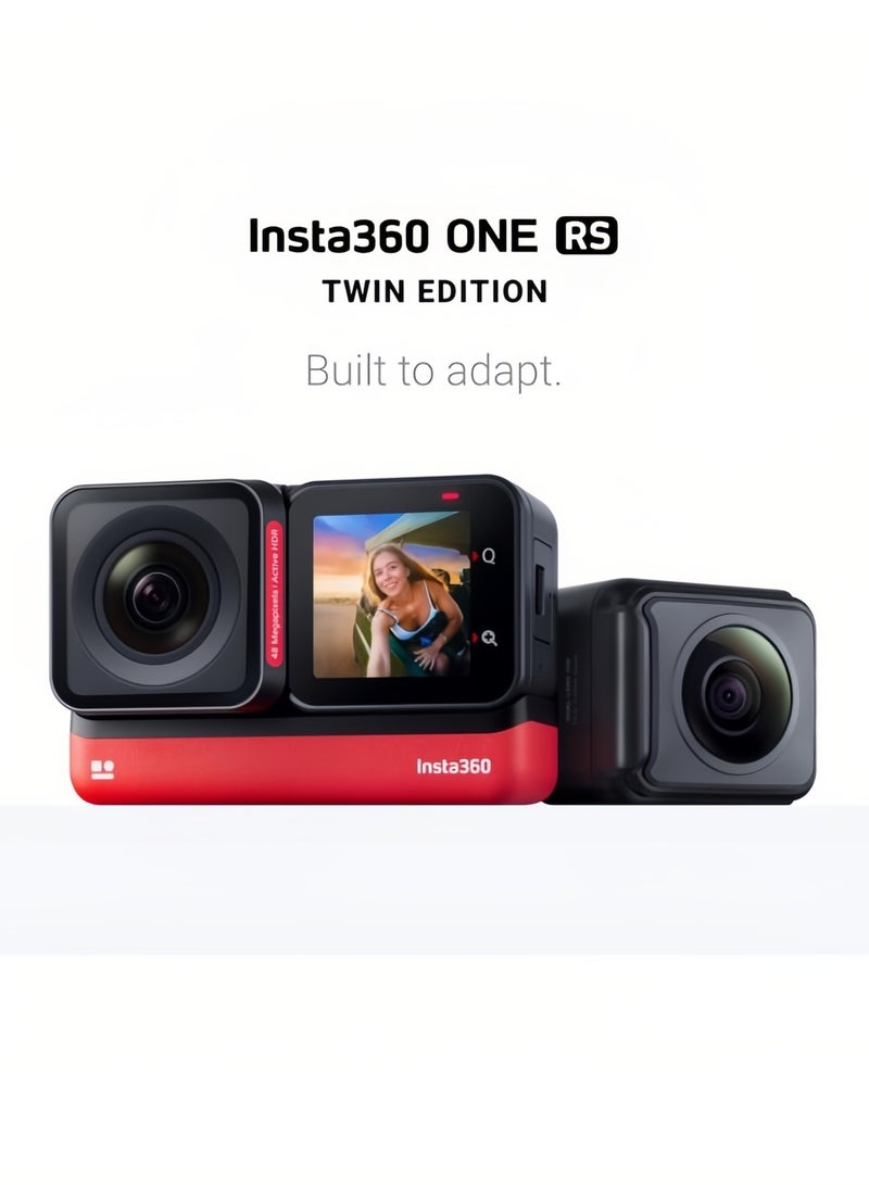Insta360 - One RS Twin Edition – Waterproof 4K 60Fps Action Camera And 5.7K 360 Camera With Interchangeable Lenses, Stabilization, 48MP Photo, Active HDR, AI Editing - Image 1
