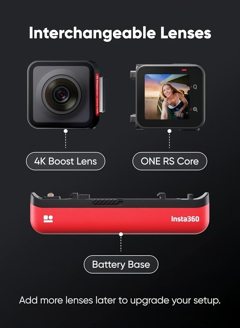 Insta360 One RS 4K Edition – Waterproof 4K 60Fps Action Camera With FlowSate Stabilization, 48Mp Photo, Active HDR, AI Editing  - Image 3