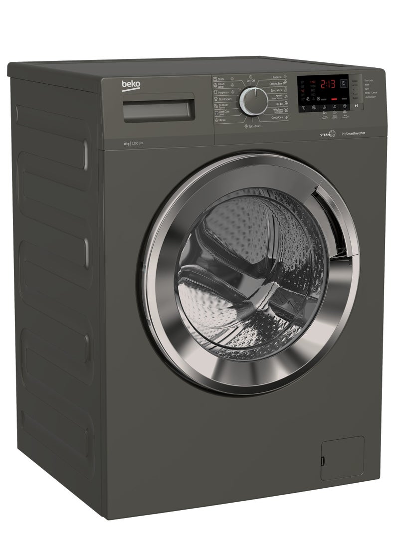 Beko BEKO Washing Machine Full Automatic, Digital, 1200 rpm, Pro Smart Inverter & Steam Cure 8 kg WTV 8612 XMCI2 Manhattan Gray  - Image 2